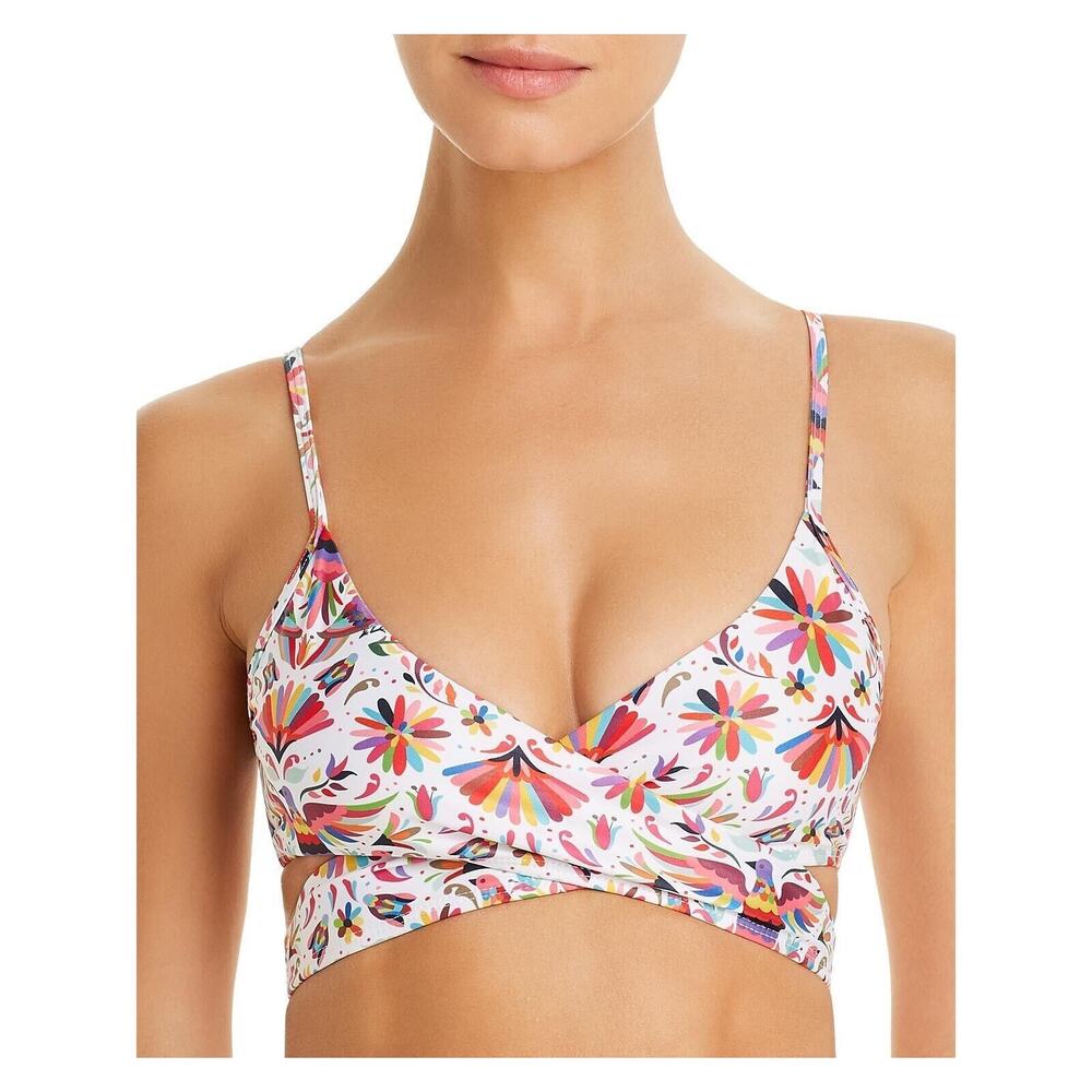 NWT Verdelimon Swim Top Medium 286116 Izamal Printed Birds Wrap Strap $177